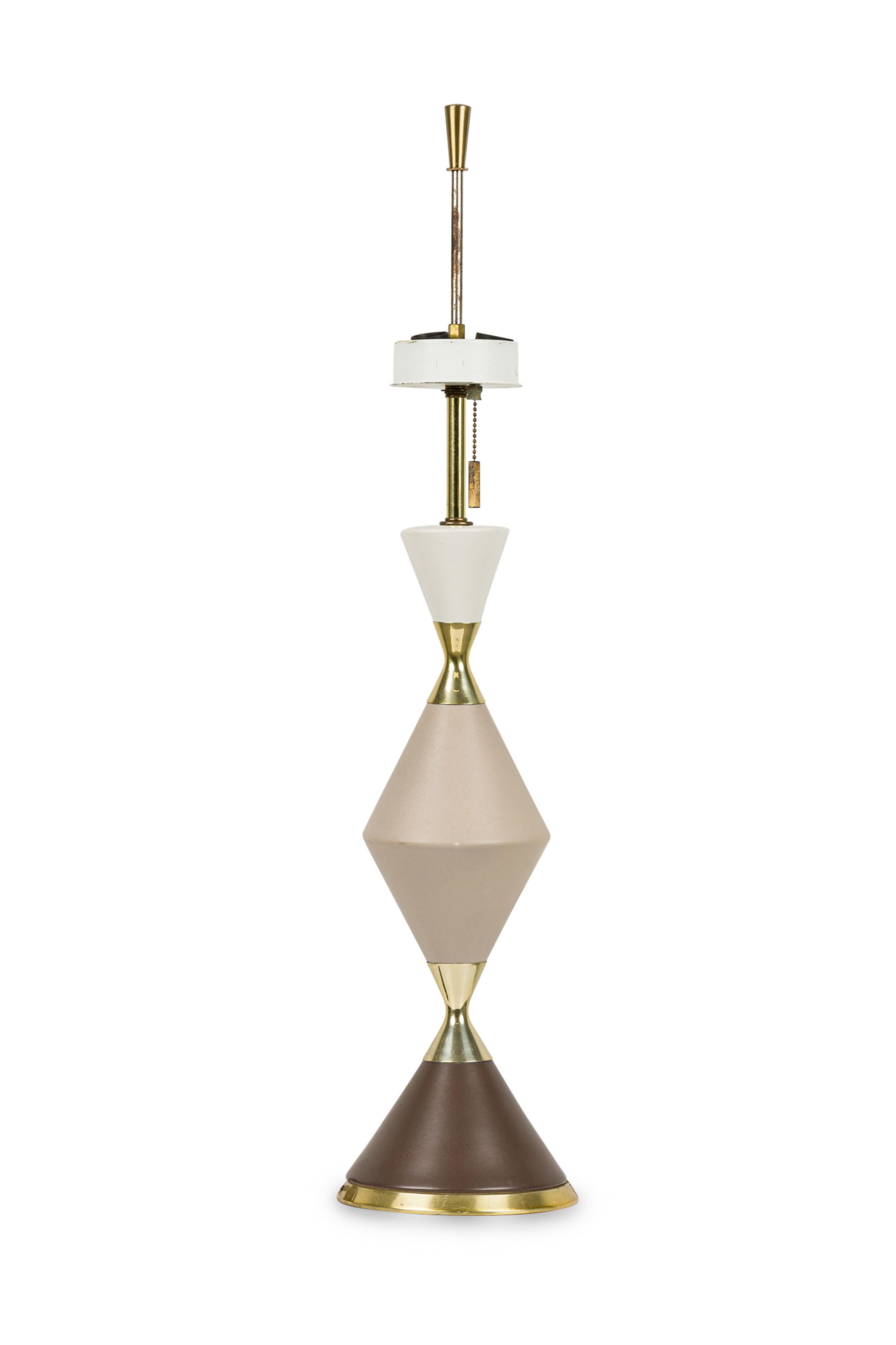North American Gerald Thurston for Lightolier American Porcelain Hourglass Table Lamp For Sale
