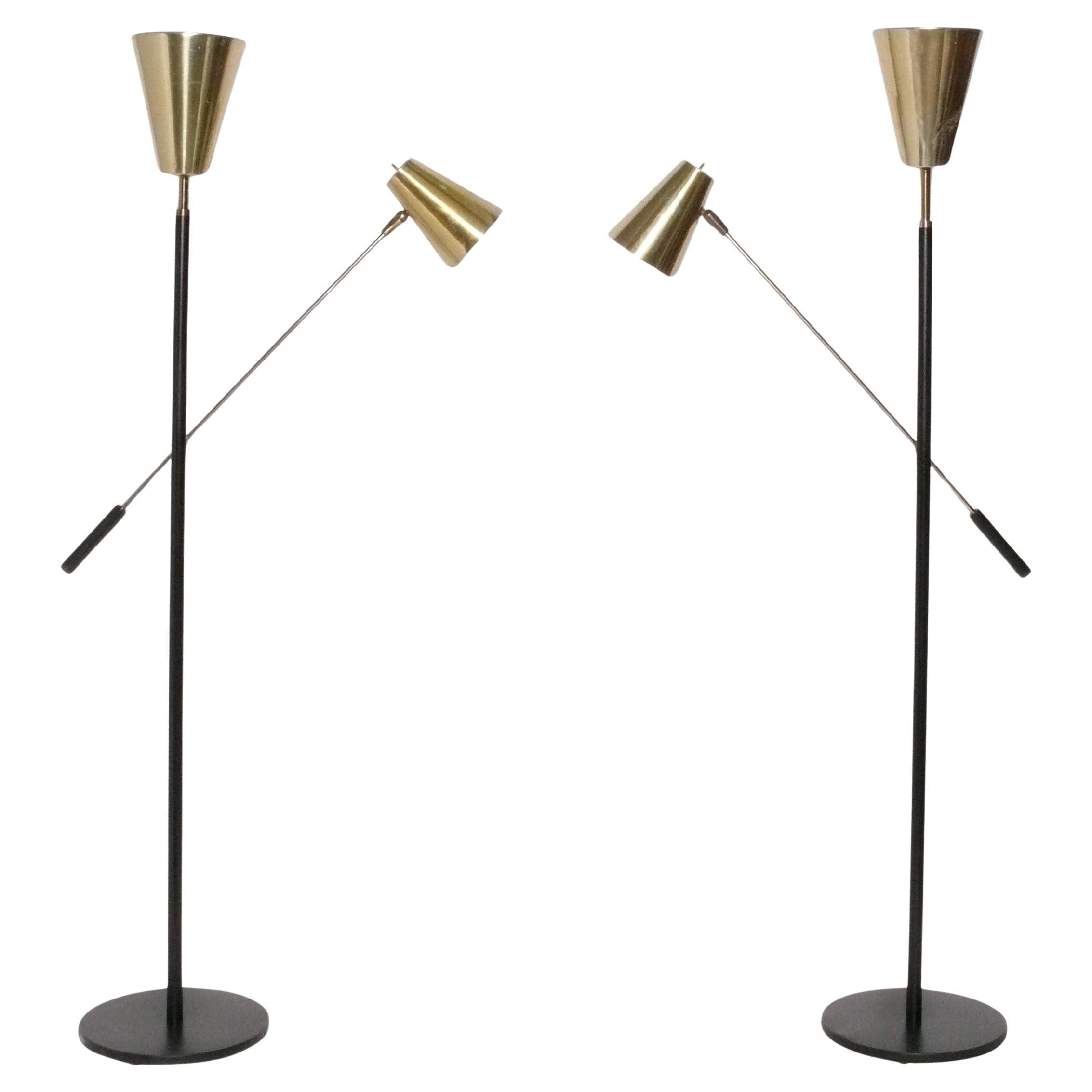 Gerald Thurston pour Lightolier Lampadaires articulés Modernes du milieu du siècle dernier
