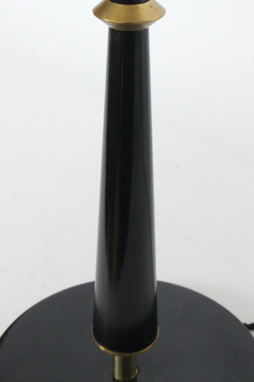 Gerald Thurston for Lightolier Black & Brass Table Lamp For Sale 5