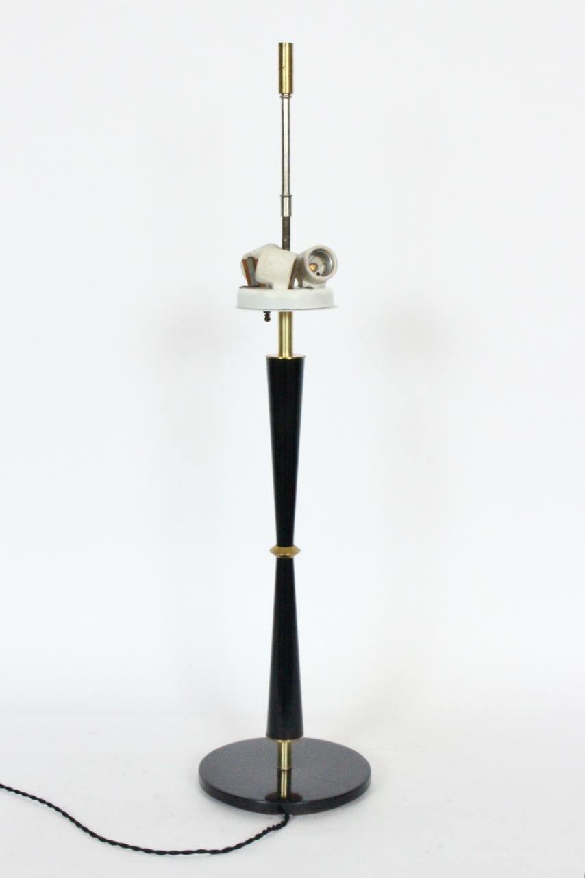 Gerald Thurston pour Lightolier - Lampe de bureau noire et en laiton Bon état - En vente à Bainbridge, NY