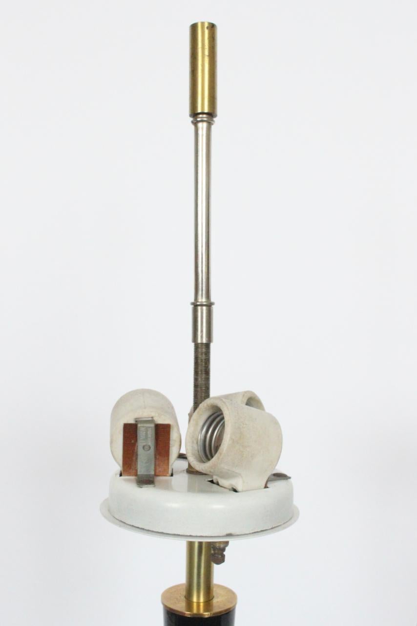 Mid-20th Century Gerald Thurston for Lightolier Black & Brass Table Lamp For Sale