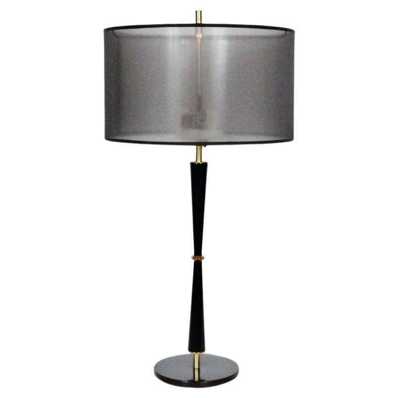 Gerald Thurston for Lightolier Black & Brass Table Lamp For Sale