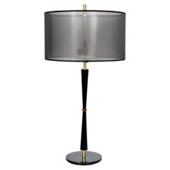 Gerald Thurston for Lightolier Black & Brass Table Lamp