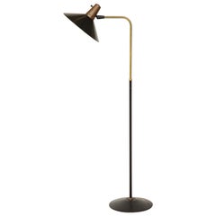 Gerald Thurston for Lightolier Black Enamel Floor Lamp