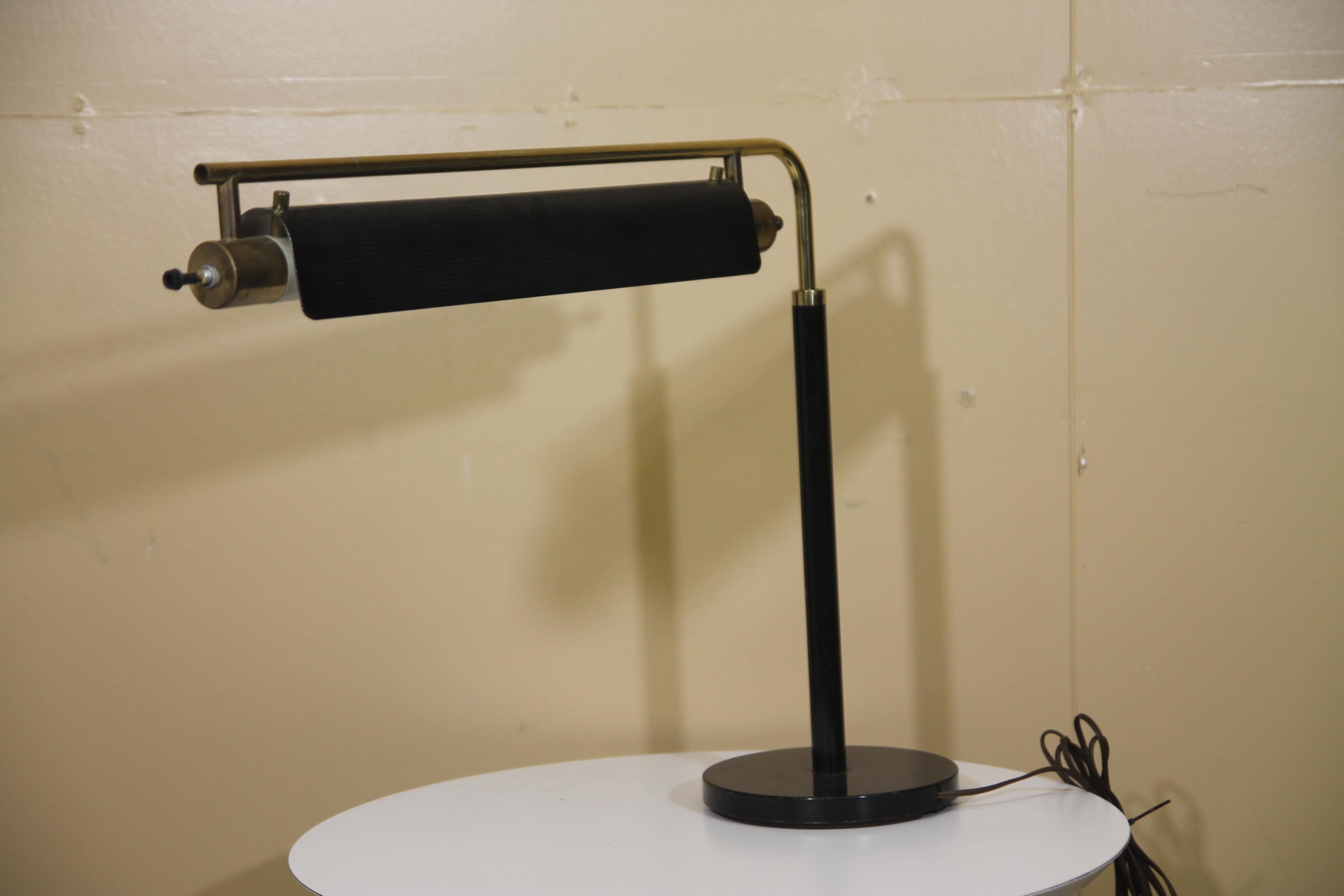 American Gerald Thurston for Lightolier Brass and Painted Metal Desk Lamp