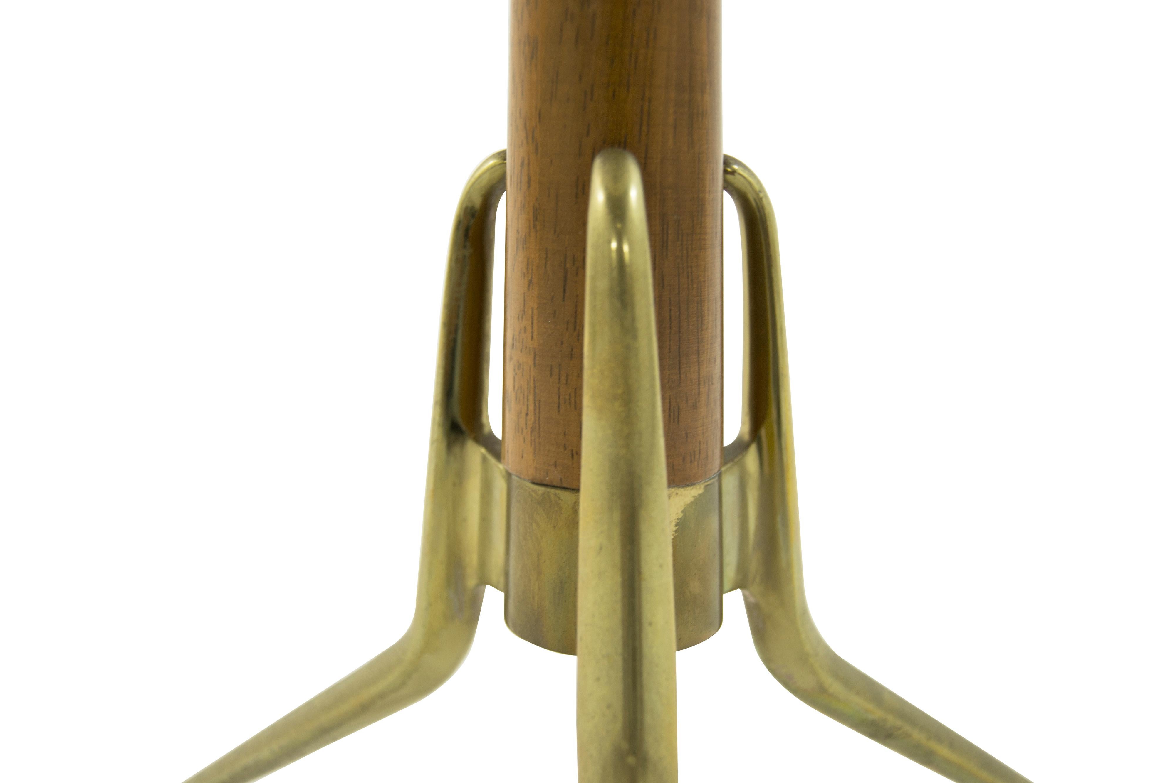 Gerald Thurston for Lightolier Brass and Walnut Table Lamps, 1950s 3