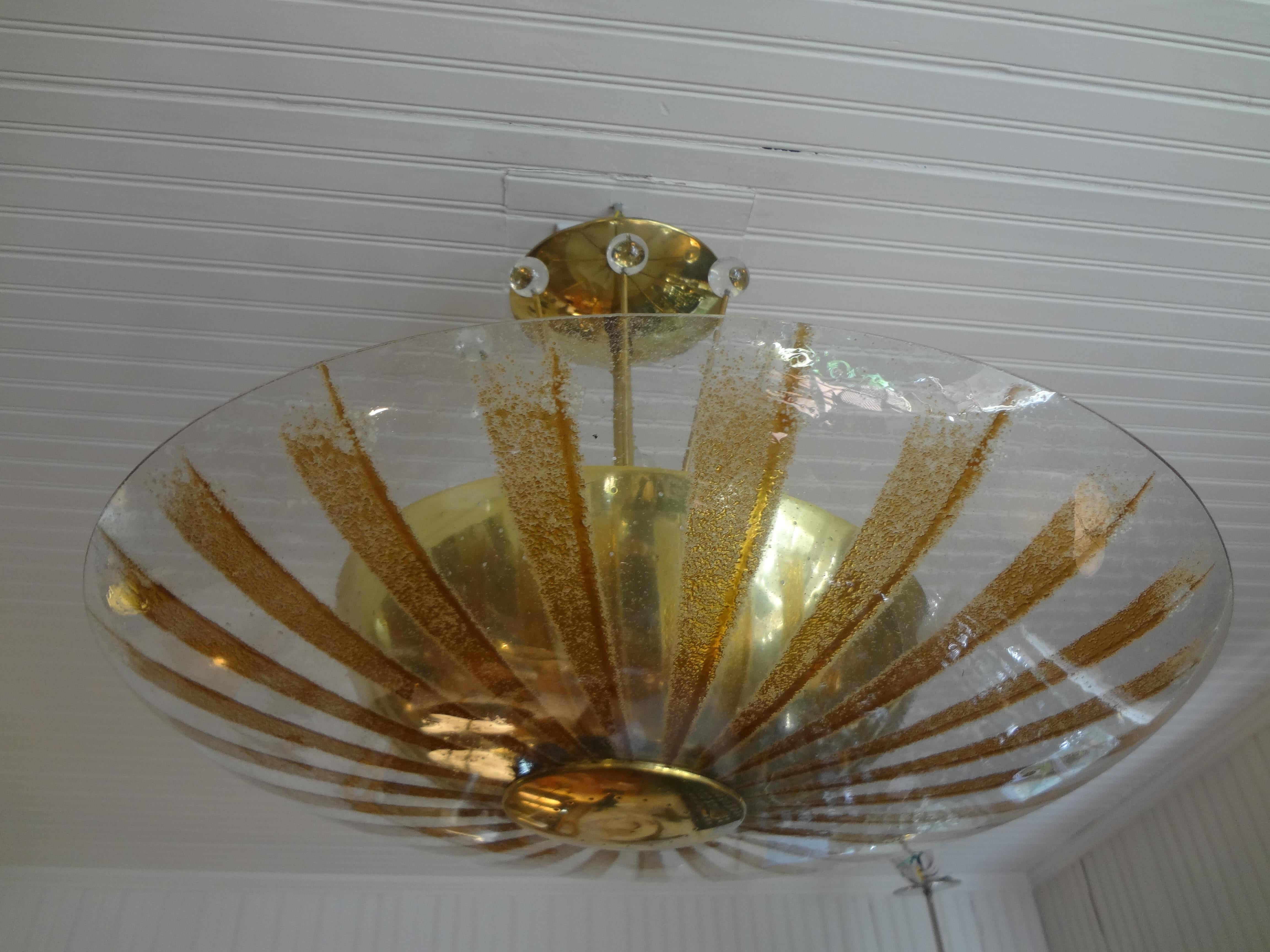 Gerald Thurston for Lightolier Brass, Glass and Crystal Chandelier 4