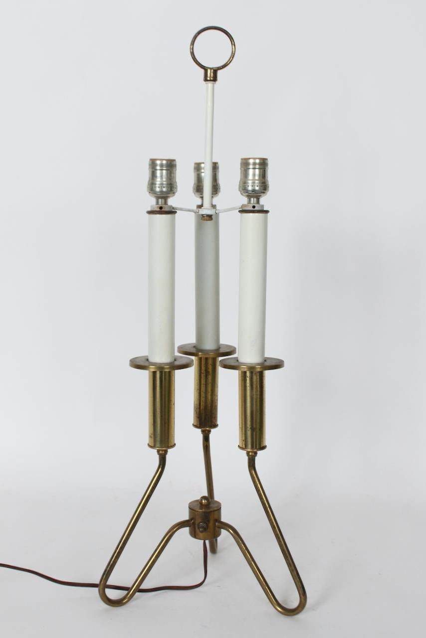 Gerald Thurston pour Lightolier Lampe à trois chandeliers en laiton en vente 4
