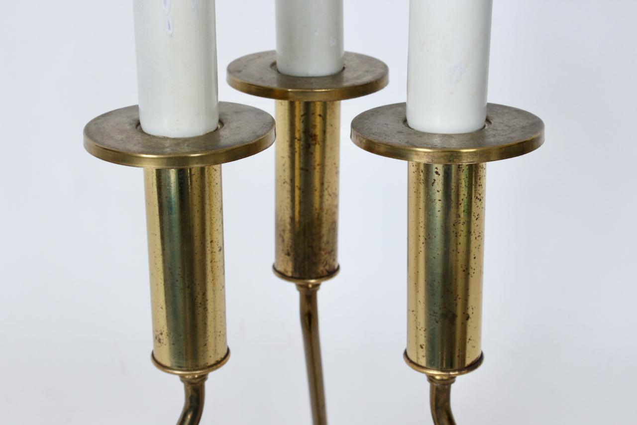 Gerald Thurston pour Lightolier Lampe à trois chandeliers en laiton en vente 8
