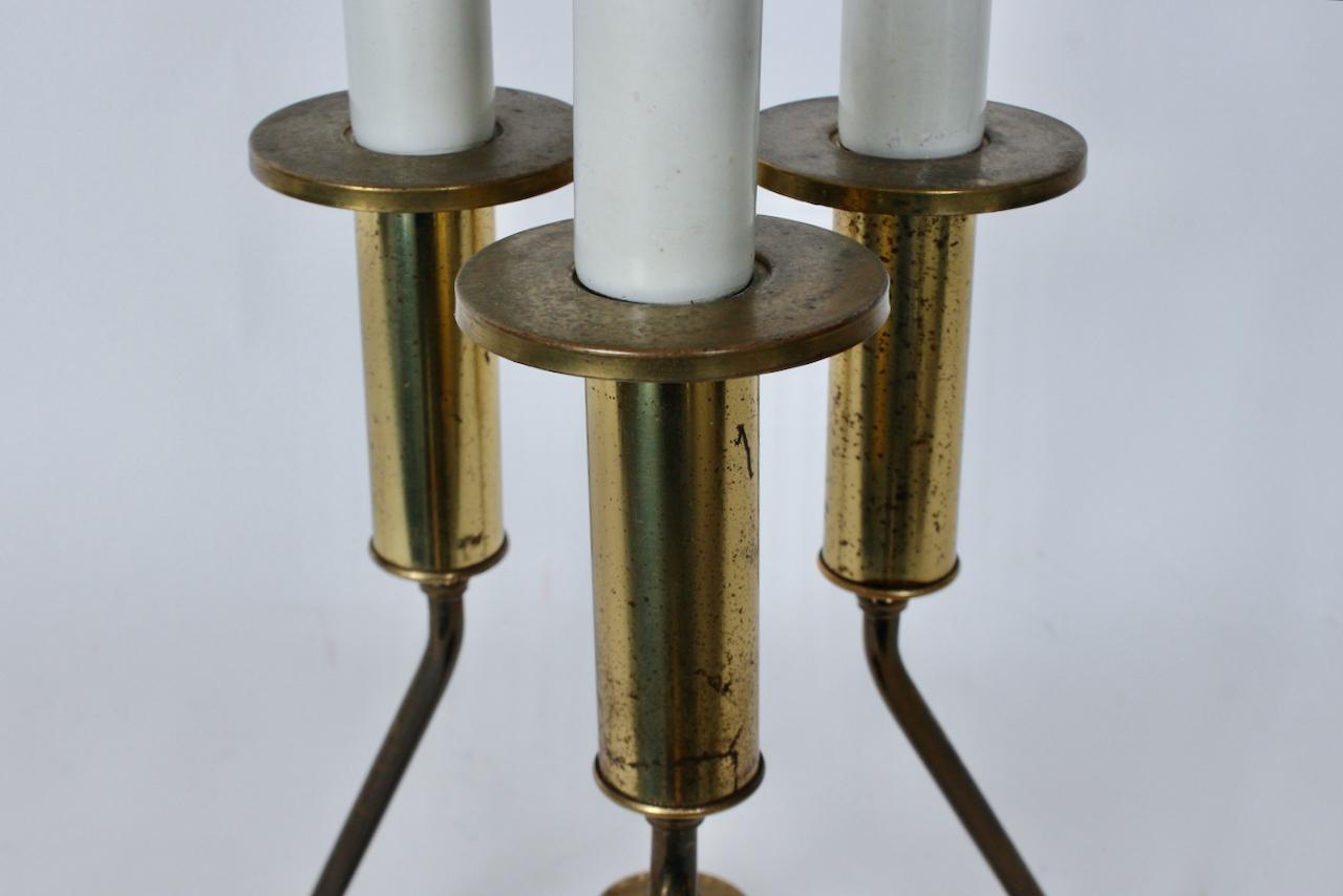 Gerald Thurston pour Lightolier Lampe à trois chandeliers en laiton en vente 9