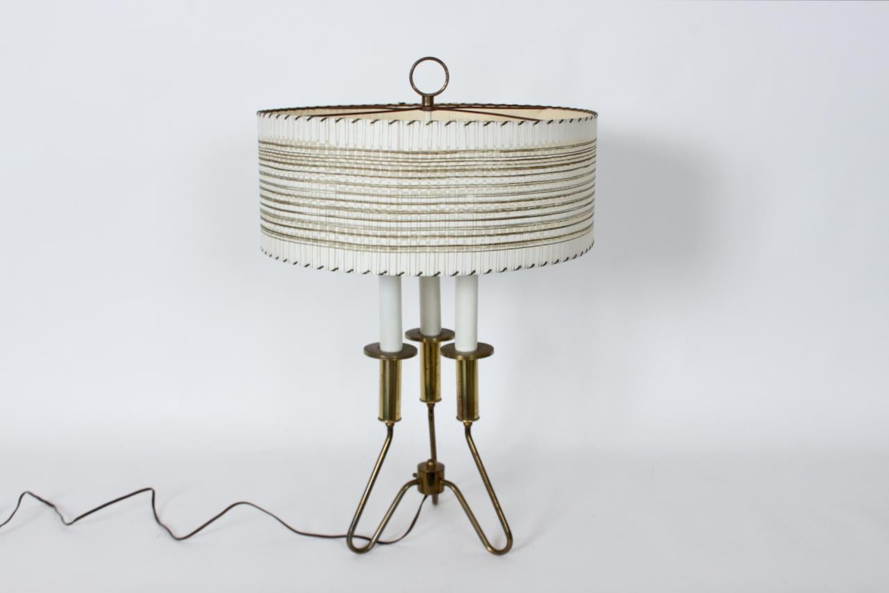 Gerald Thurston pour Lightolier Lampe à trois chandeliers en laiton Bon état - En vente à Bainbridge, NY