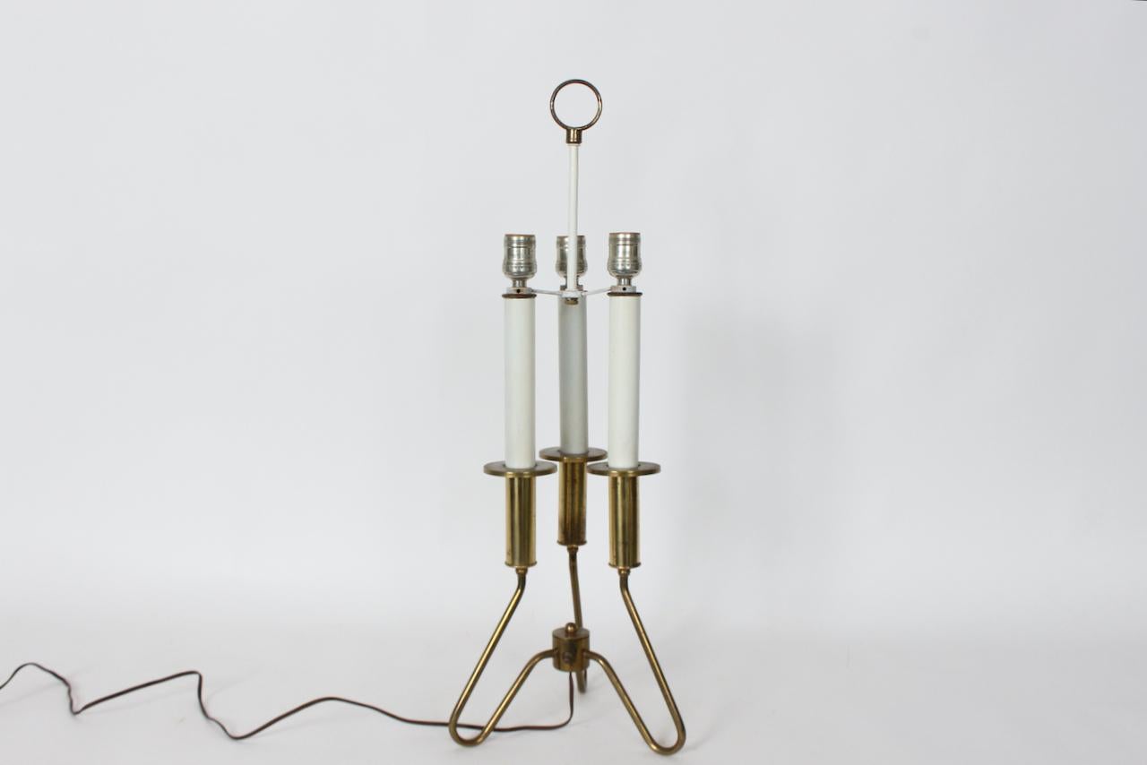 Gerald Thurston pour Lightolier Lampe à trois chandeliers en laiton en vente 2