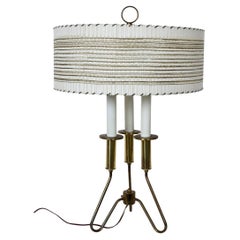 Gerald Thurston for Lightolier Brass Triple Candlestick Lamp