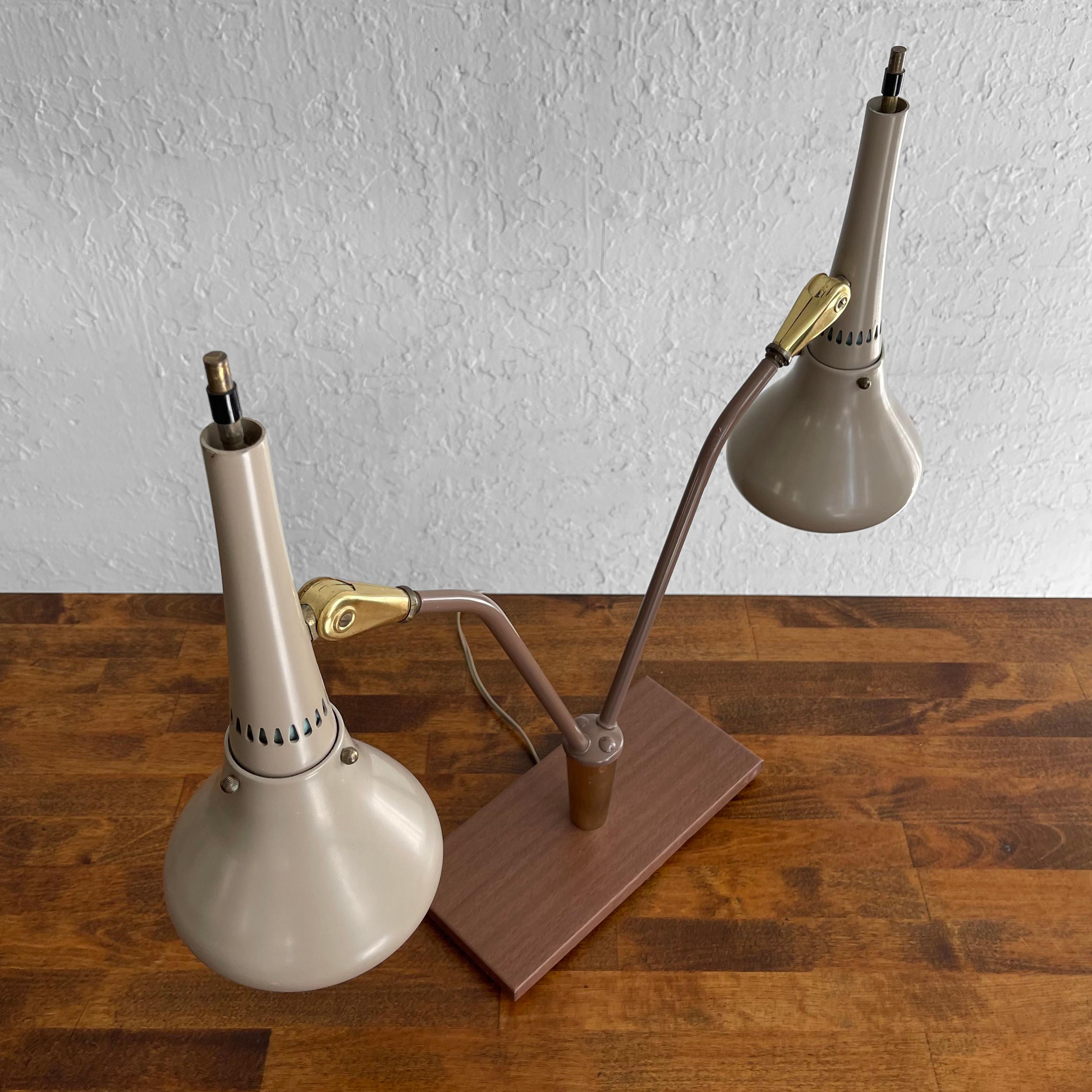 Gerald Thurston for Lightolier Double Desk Lamp For Sale 4