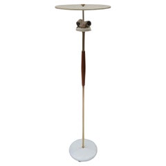 Gerald Thurston for Lightolier Floor Lamp Walnut and Brass