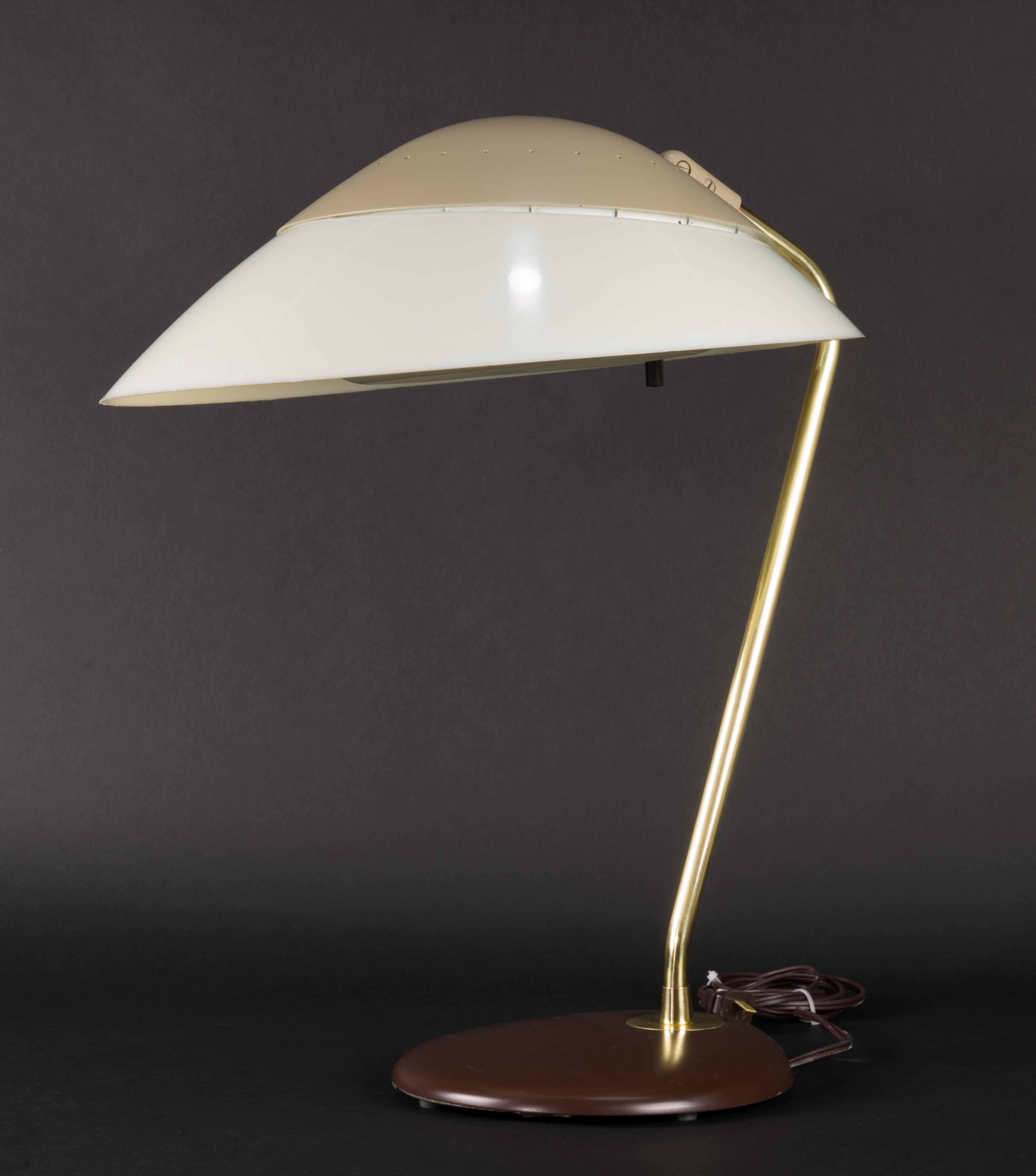 Gerald Thurston for Lightolier Taupe Cap, Restored In Good Condition For Sale In Clifton Springs, NY
