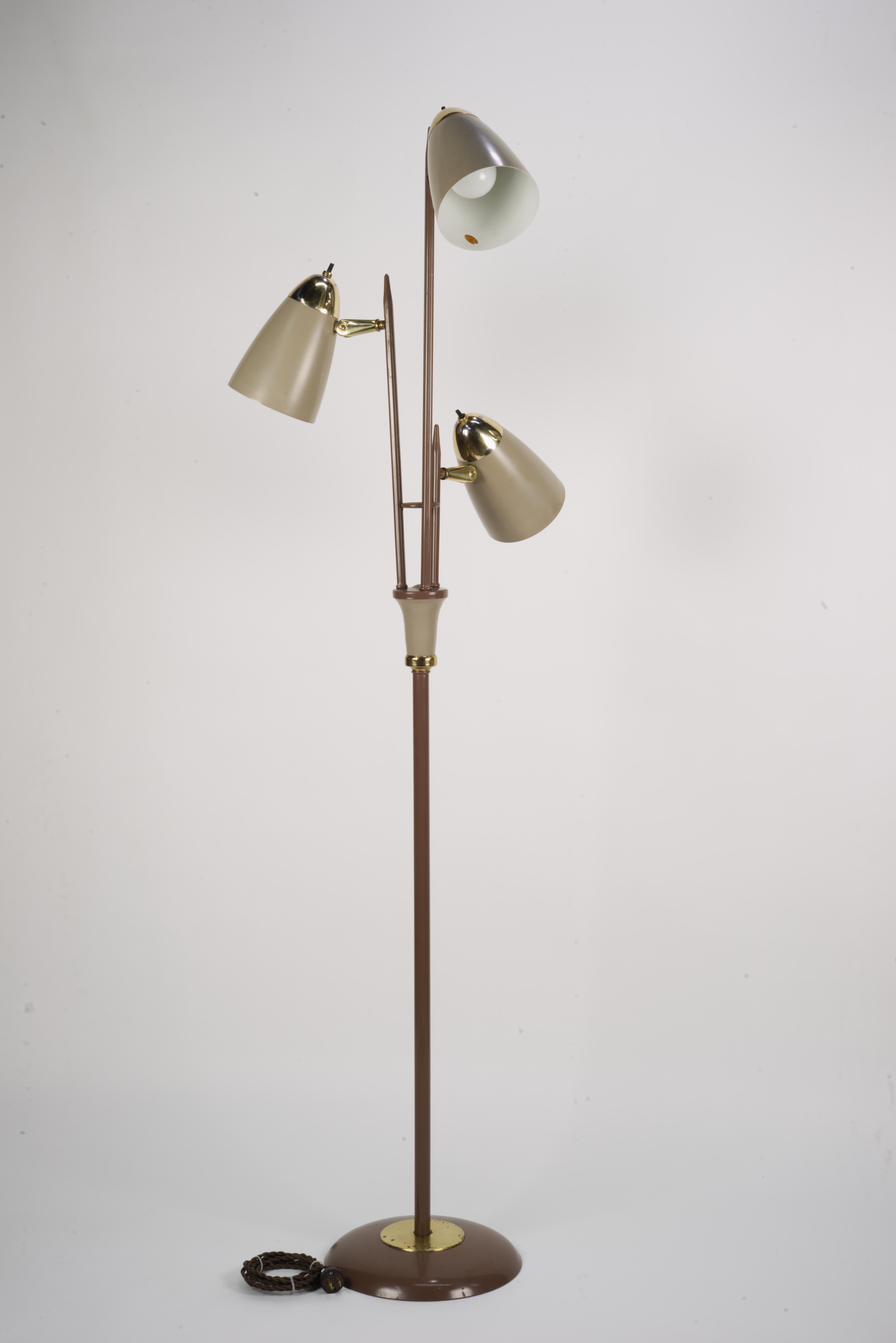 Gerald Thurston para Lightolier, Lámpara de pie Triennale. 1960s Moderno de mediados de siglo en venta