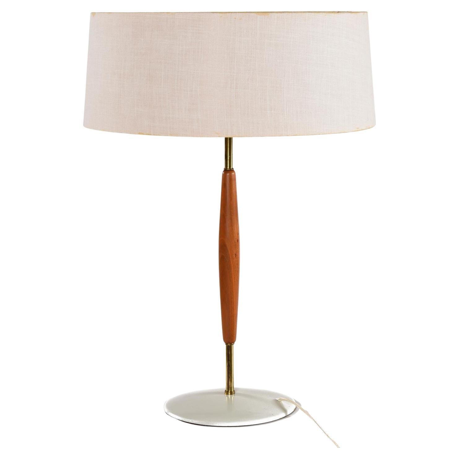 Gerald Thurston for Lightolier Walnut and Brass Tapered Table Lamp