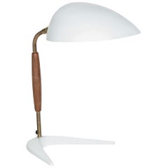 Gerald Thurston for Lightolier White "Boomerang" Desk Lamp, 1950s 