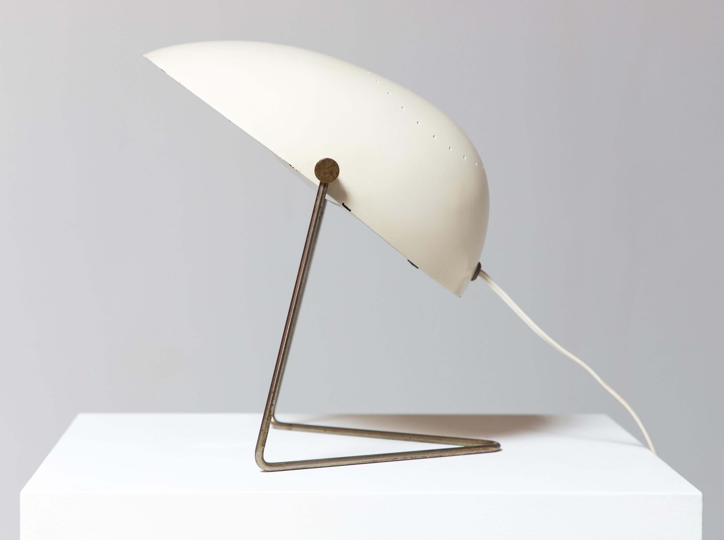 Mid-Century Modern Gerald Thurston for Lightolier White Cricket Lamps - Pair For Sale