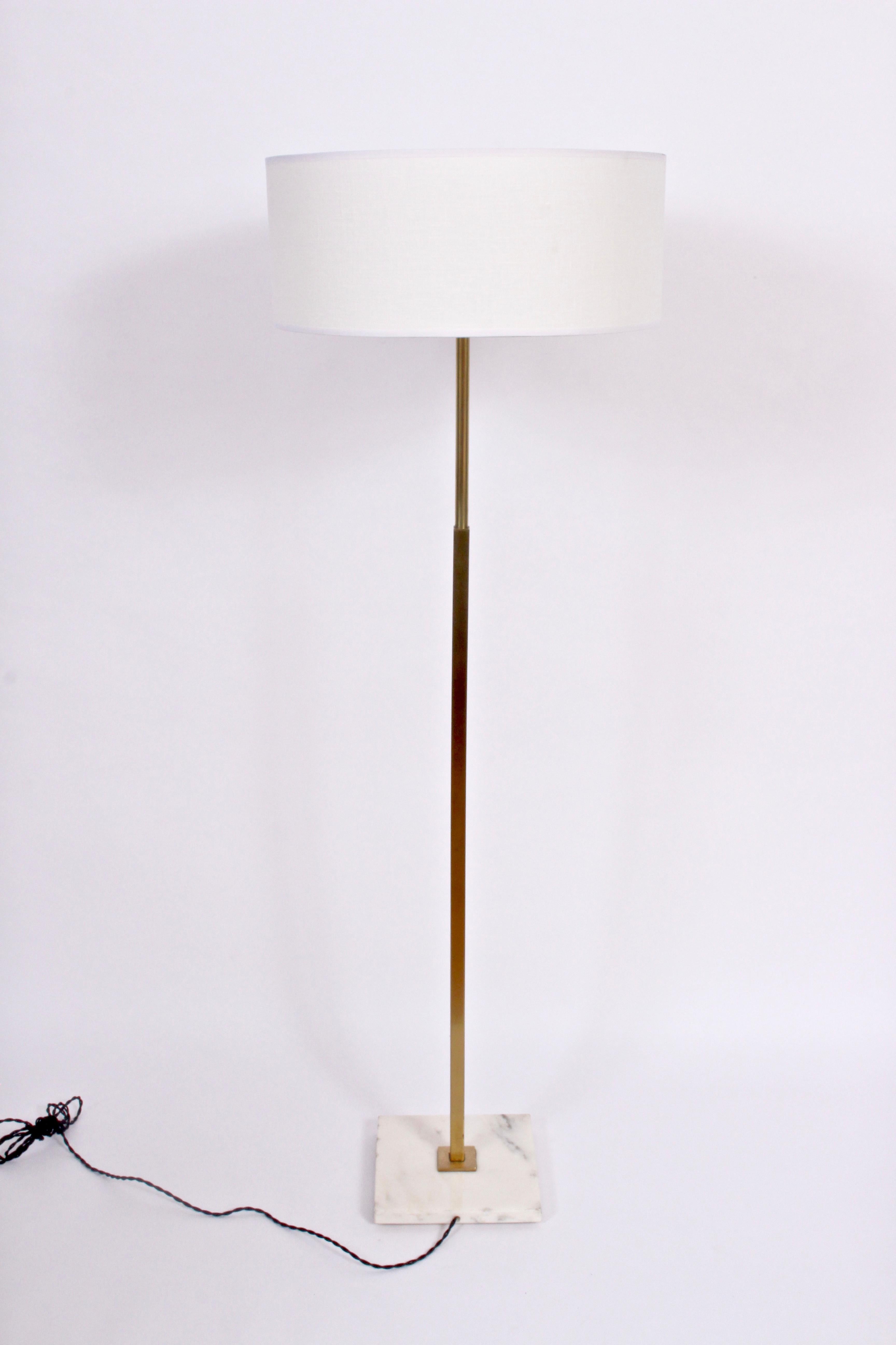 20th Century Gerald Thurston for Stiffel Marble and Brass Floor Lamp, 1960s