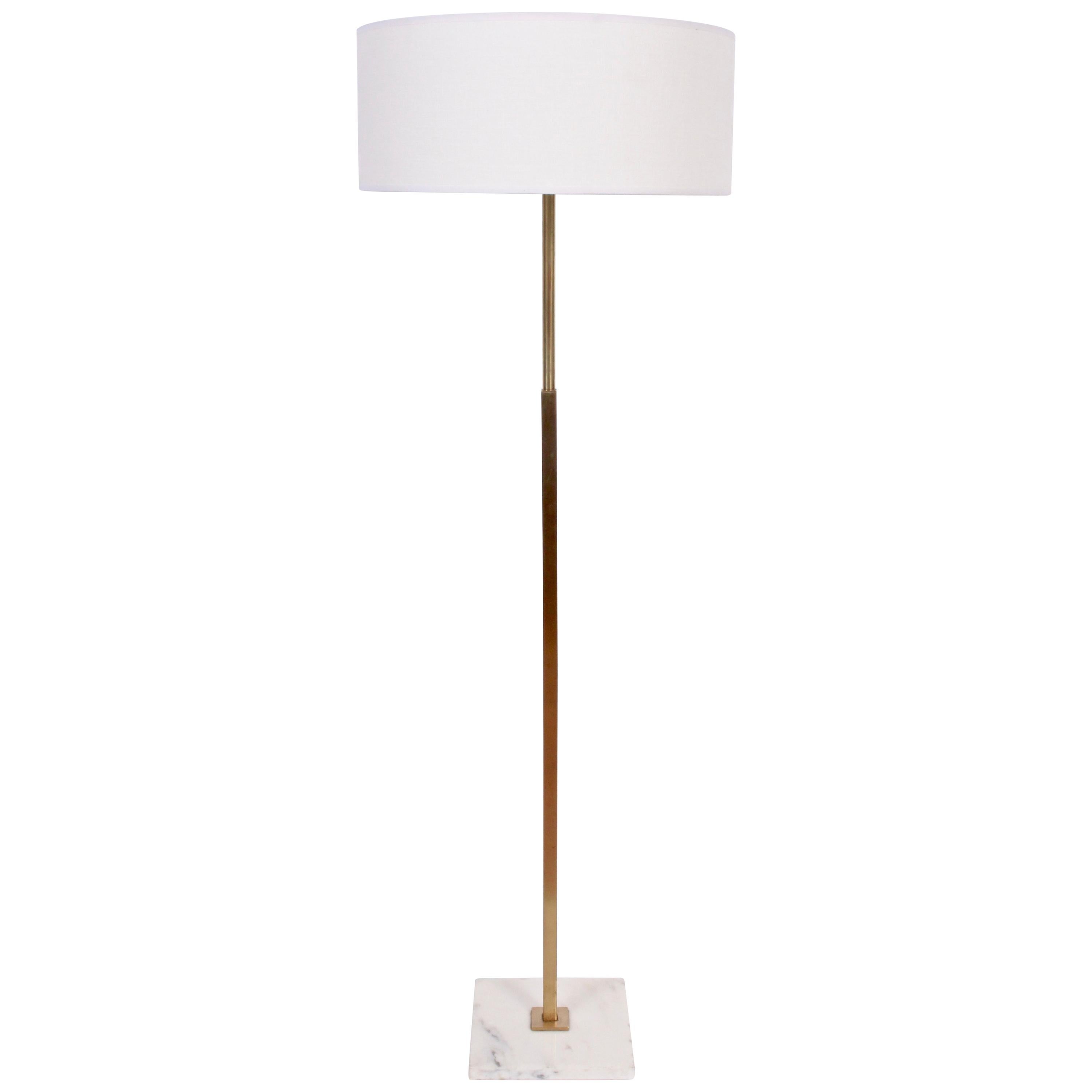 Gerald Thurston for Stiffel Marble and Brass Floor Lamp, 1960s
