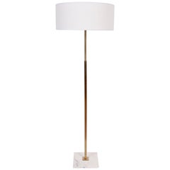 Retro Gerald Thurston for Stiffel Marble and Brass Floor Lamp, 1960s