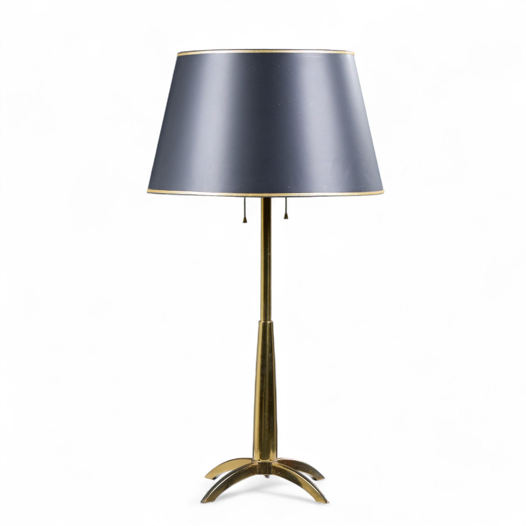 American Gerald Thurston for Stiffel Mid Century Brass Rocket Table Lamp - Pair For Sale