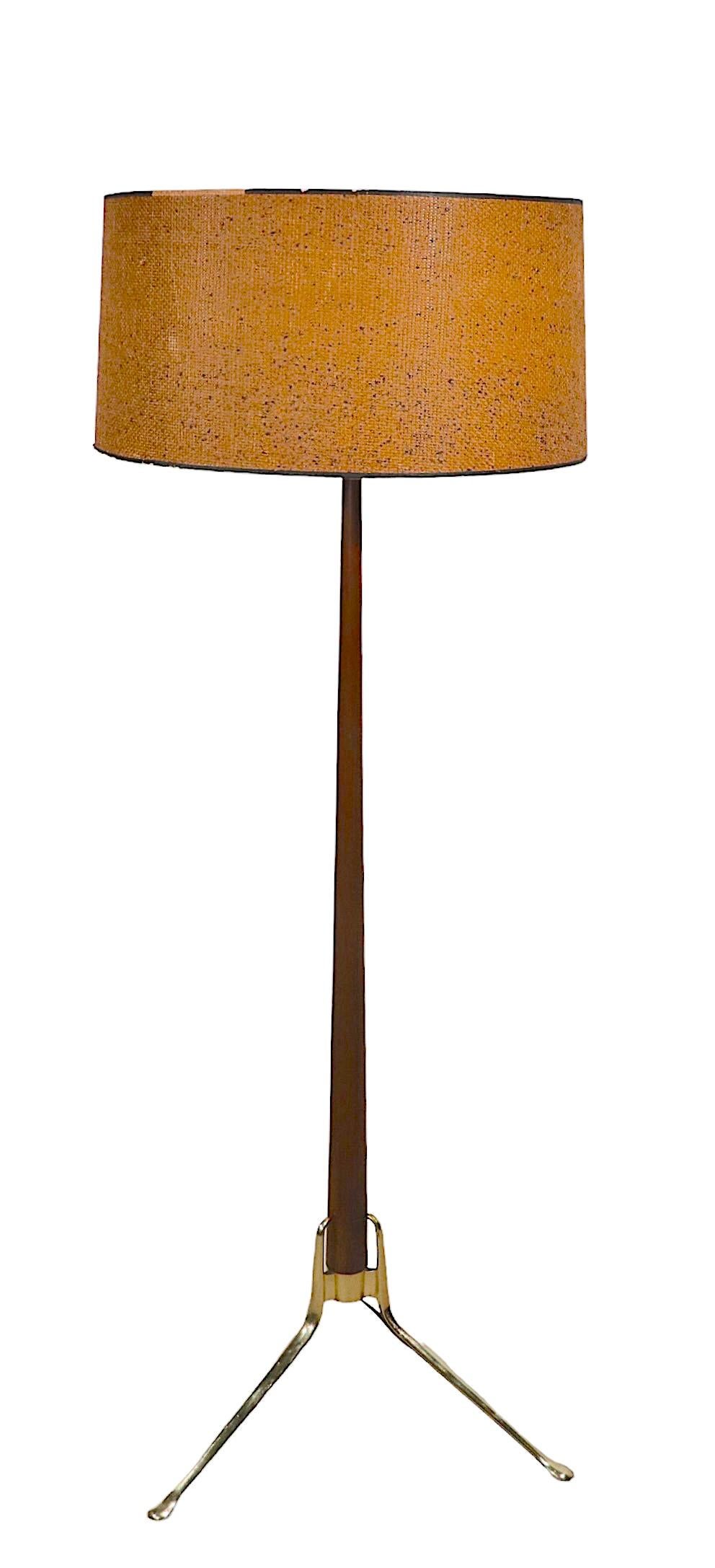 Laiton Lampadaire Gerald Thurston Lightolier en vente