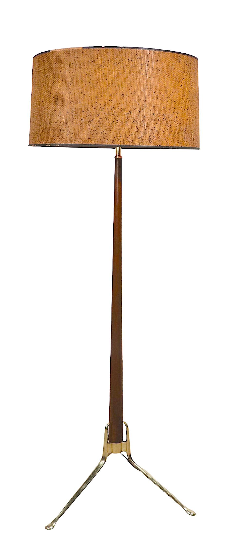 Brass Gerald Thurston Lightolier Floor Lamp For Sale