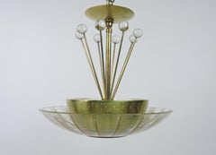 Gerald Thurston Lámpara colgante de cristal Claremont, moderna de mediados de siglo, para Lightolier