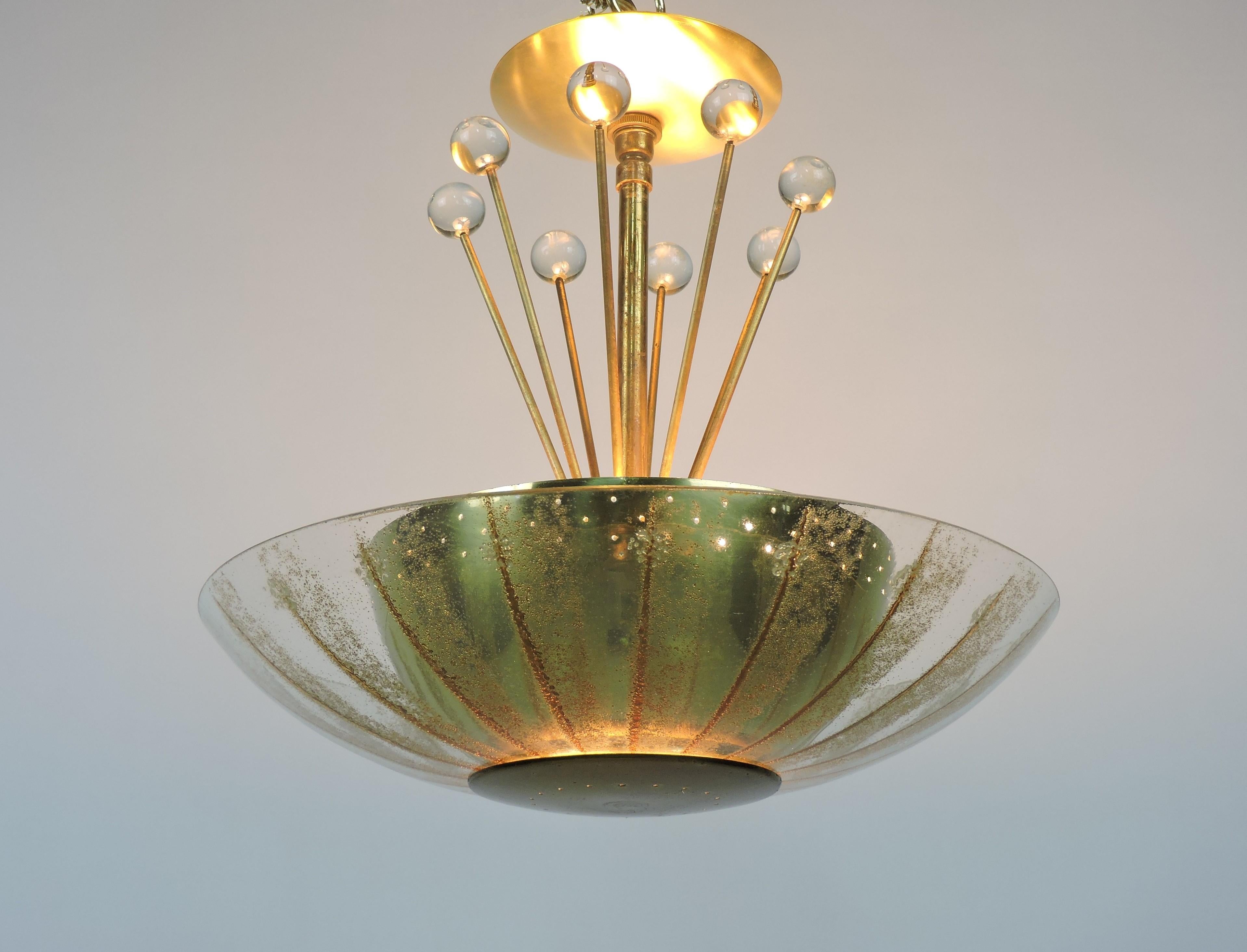 Mid-20th Century Gerald Thurston Mid Century Modern Claremont Glass Pendant Light for Lightolier