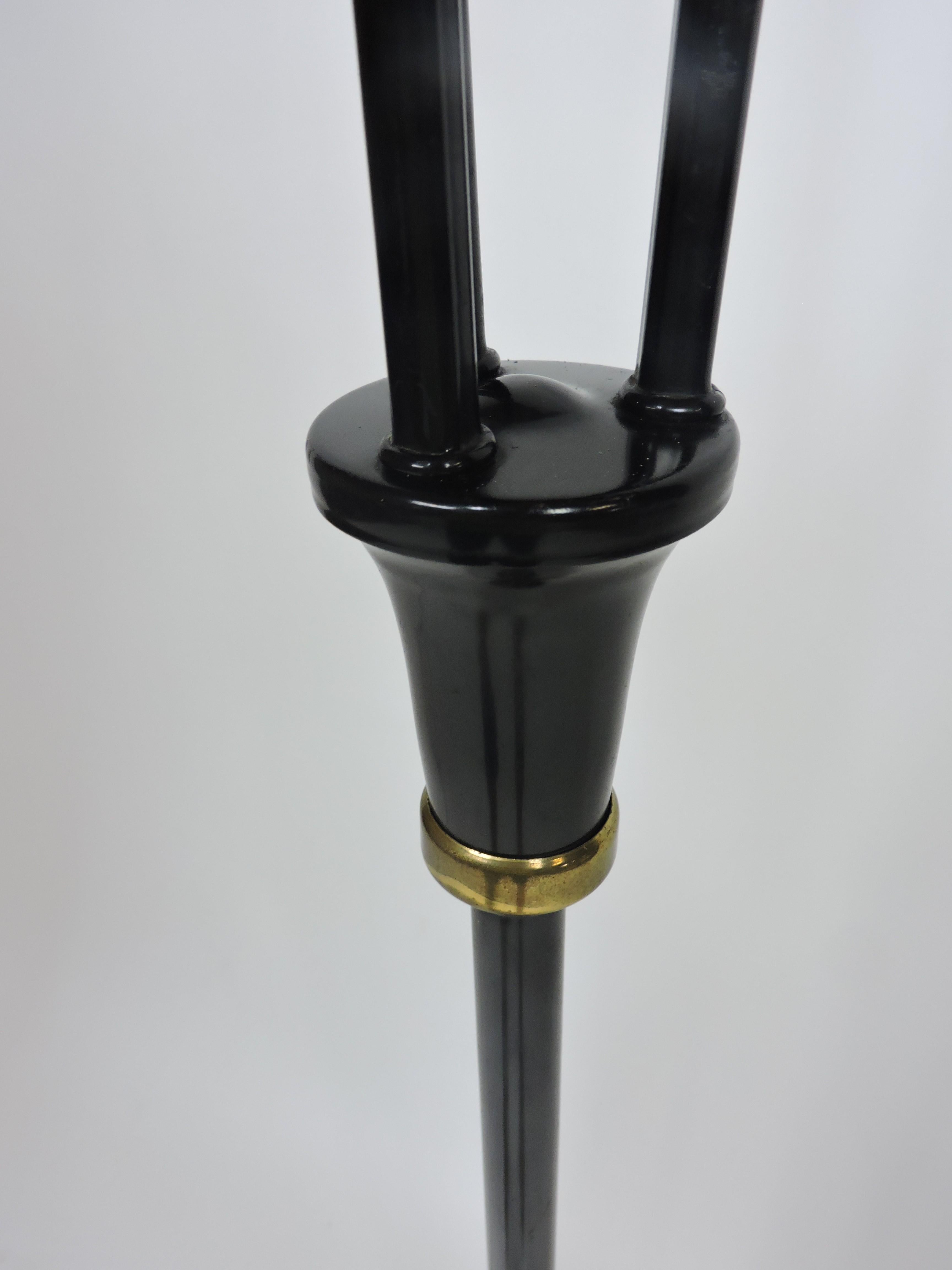 Gerald Thurston Mid Century Modern Triannale Adjustable Floor Lamp Black Brass 4