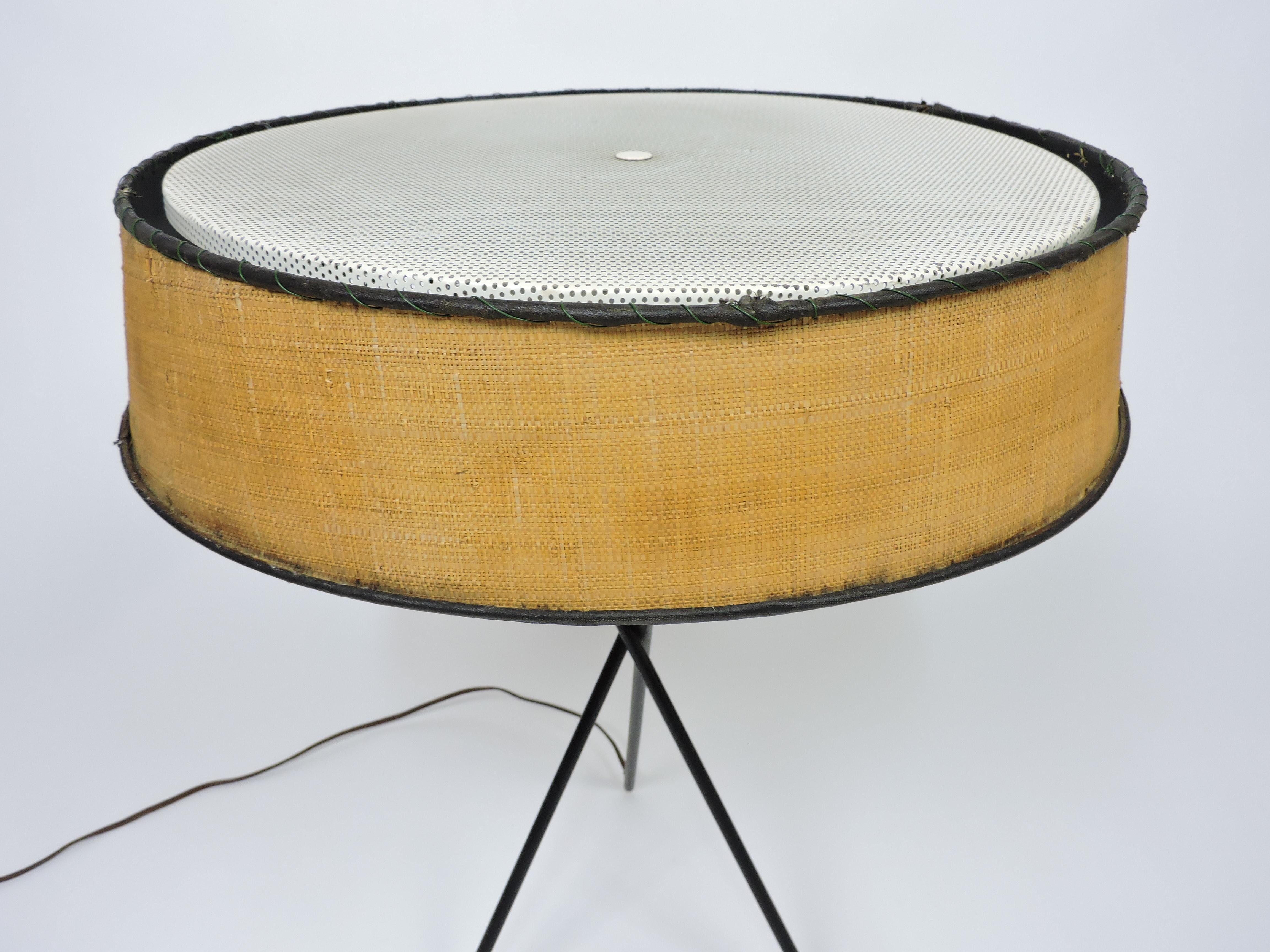 Metal Gerald Thurston Mid Century Modern Tripod Table Lamp for Lightolier For Sale