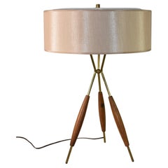 Lampada da tavolo a treppiede di Gerald Thurston, stile metà secolo moderno
