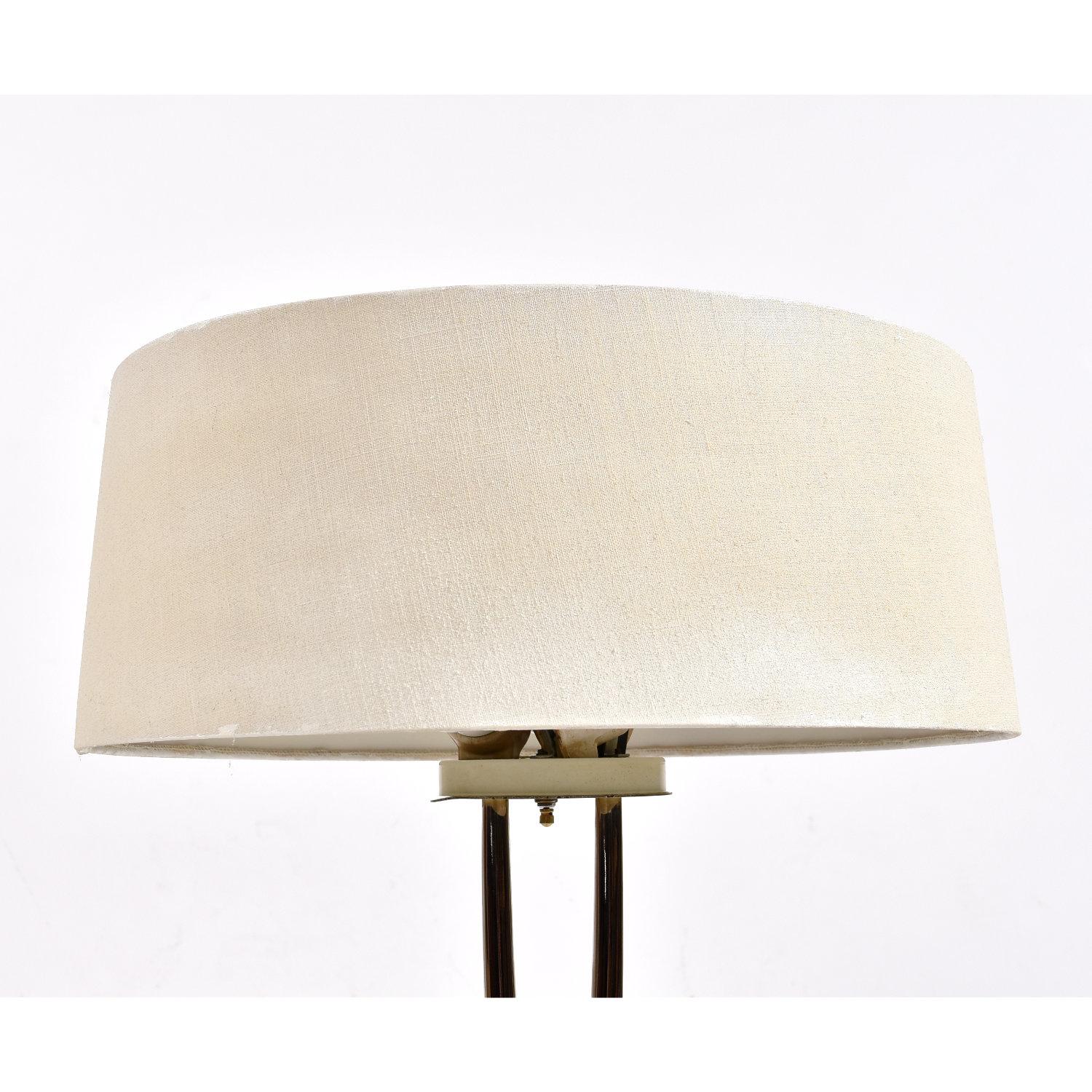 20ième siècle Lampe Gerald Thurston mi-siècle moderne à chevrons avec abat-jour d'origine en vente