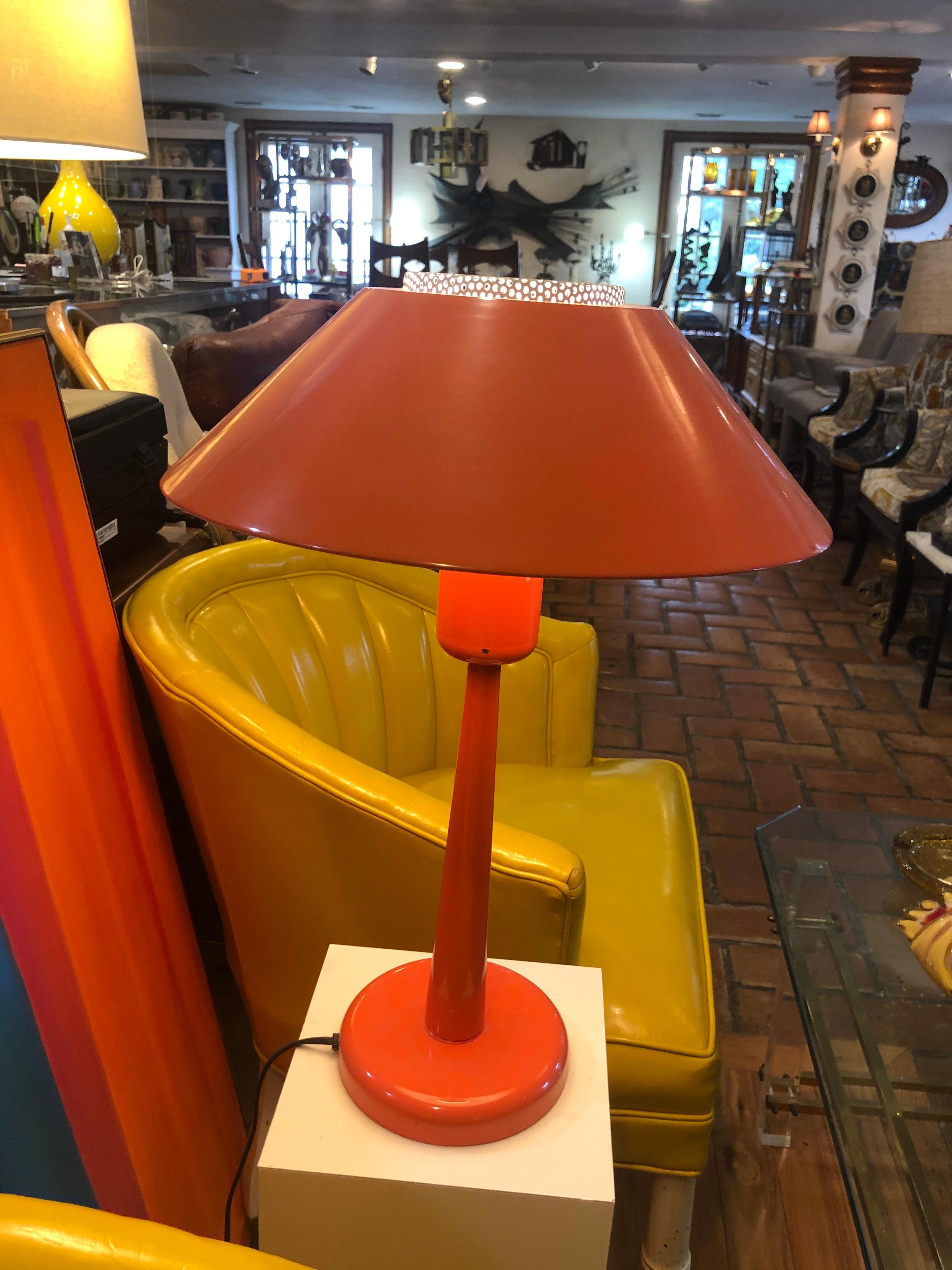 Gerald Thurston Orange Table Lamp by Lightolier For Sale 5