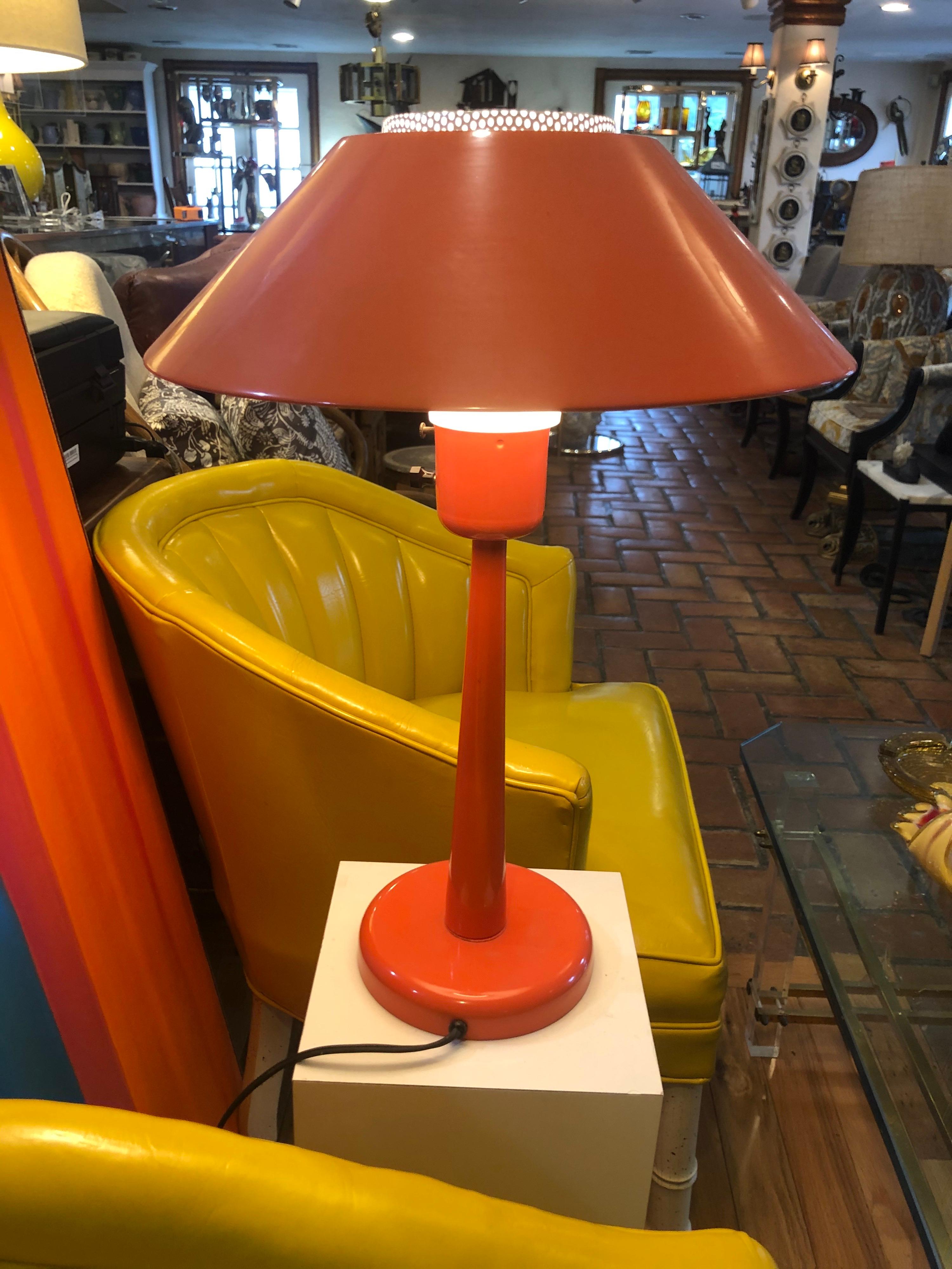 Gerald Thurston Orange Table Lamp by Lightolier For Sale 8