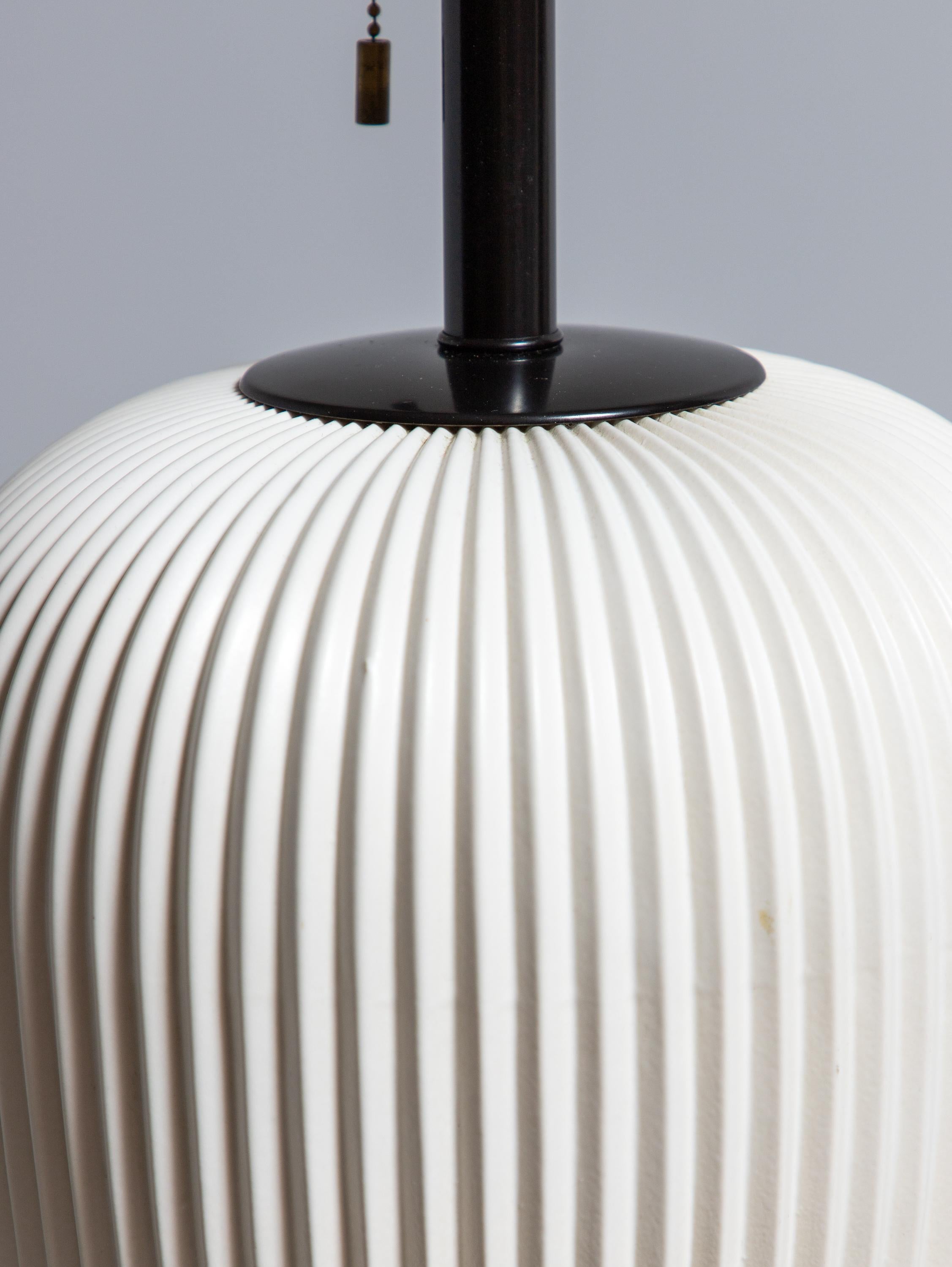 Gerald Thurston Ribbed Ceramic Table Lamps For Sale 1