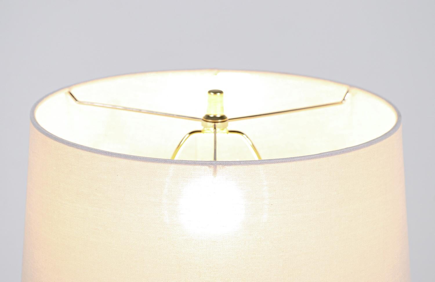 Mid-Century Modern Expertly Restored - Gerald Thurston Sculpted Brass & Walnut Tripod Table Lamp