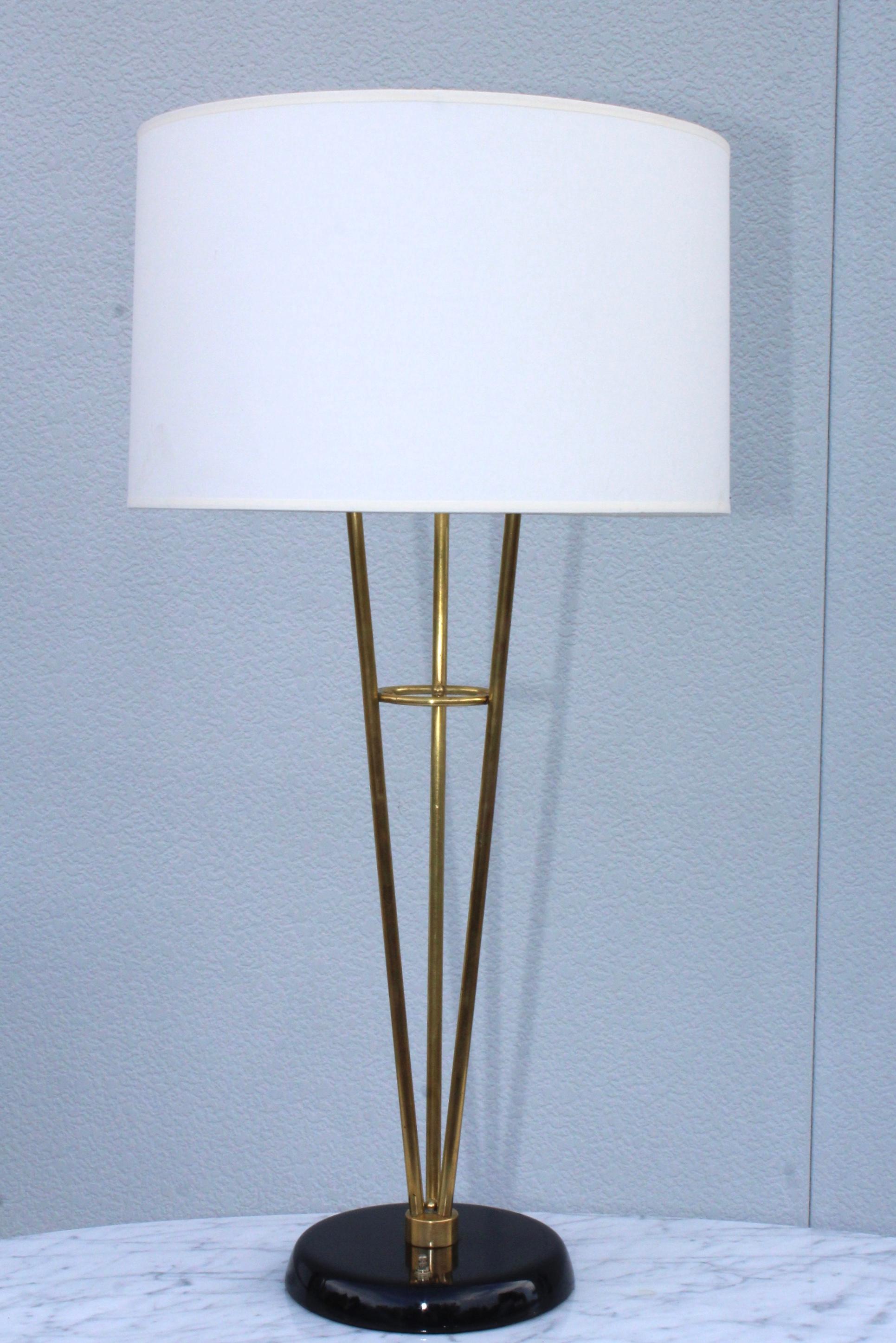 Gerald Thurston Style Brass Table Lamps For Sale 6