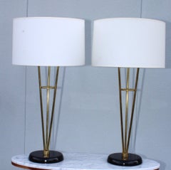 Gerald Thurston Style Brass Table Lamps