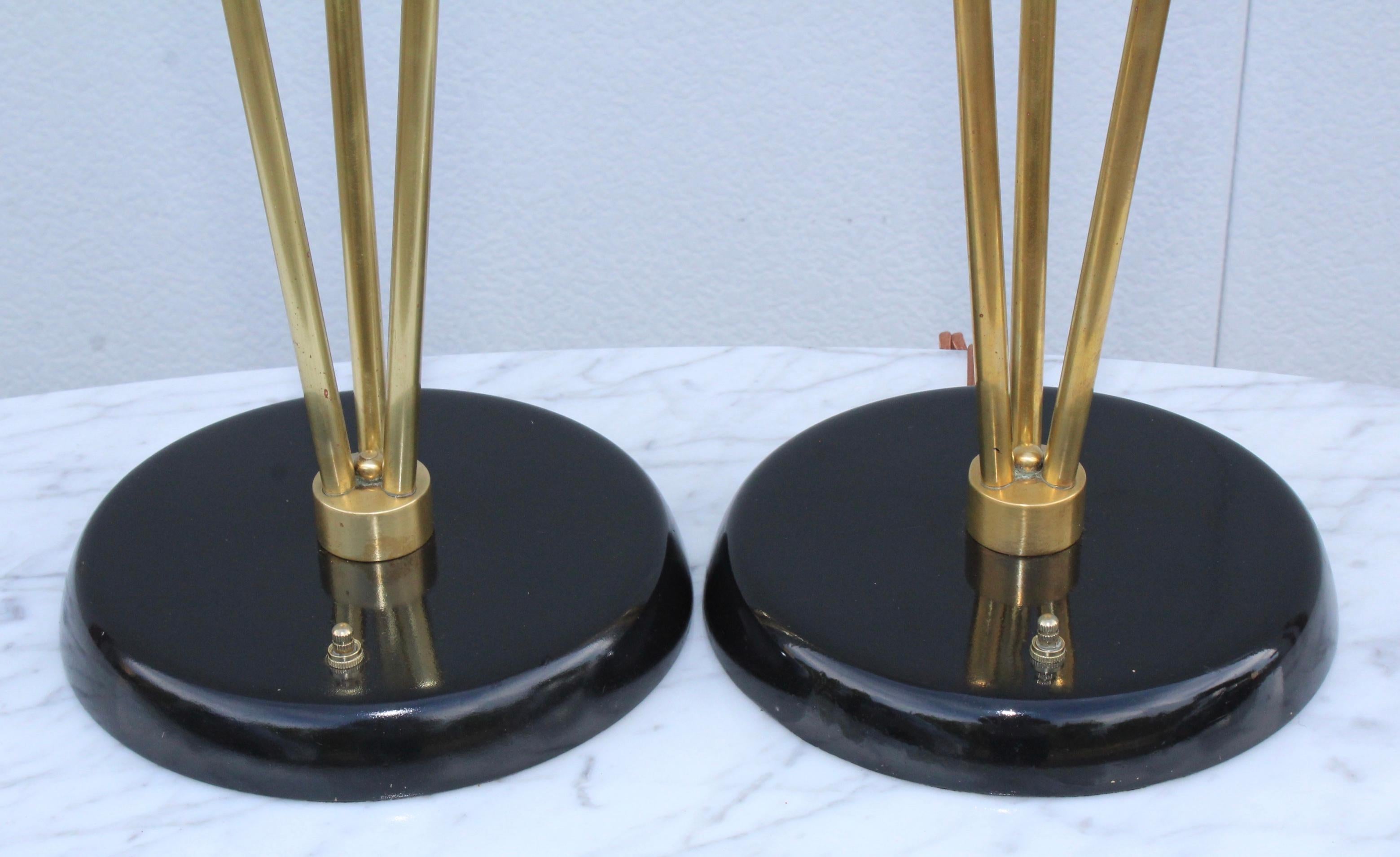 Gerald Thurston Style Brass Table Lamps For Sale 3