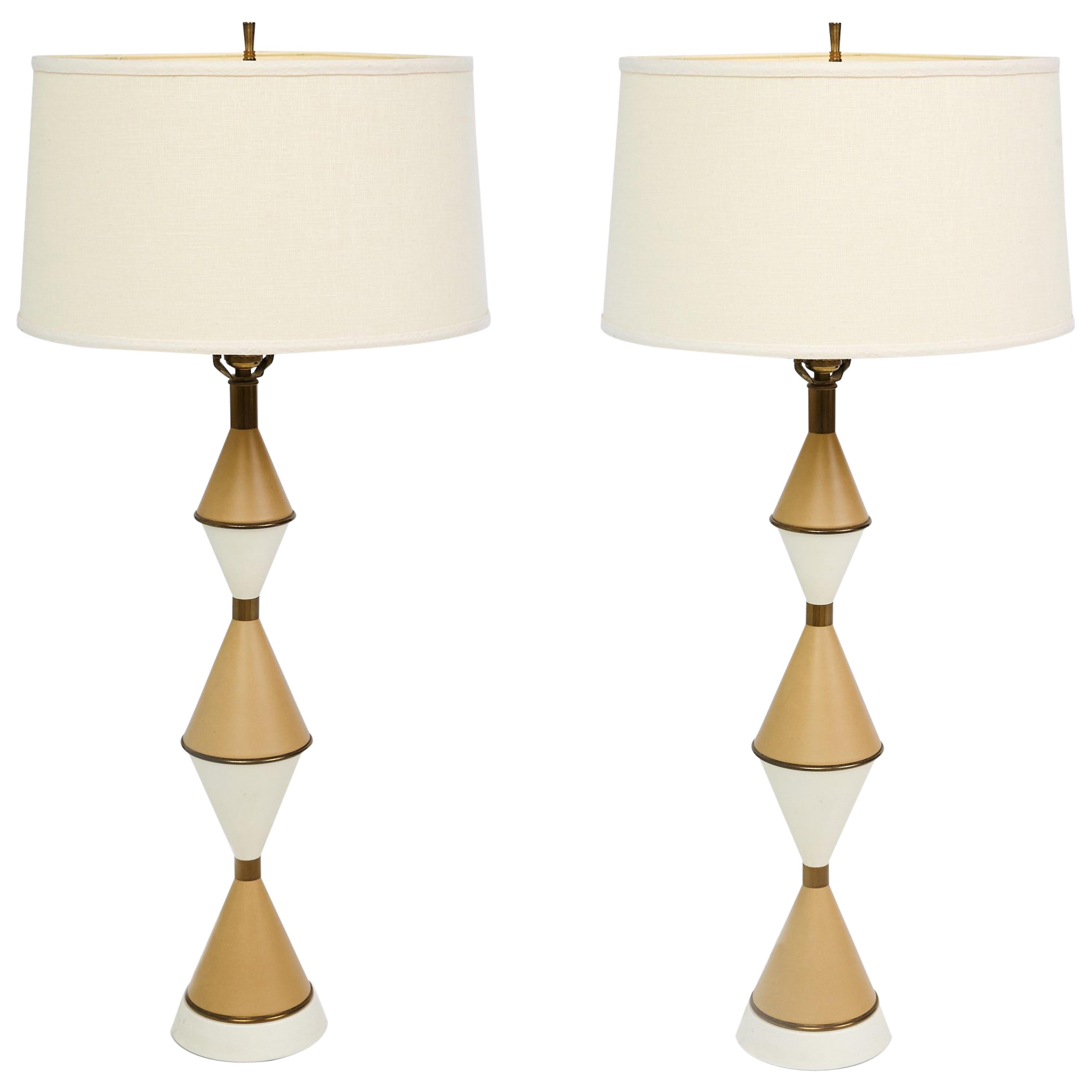 Gerald Thurston Style Mid-Century Modern Sculptural Lamps