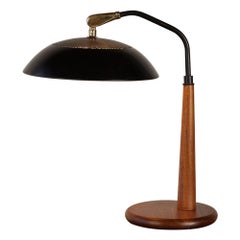 Gerald Thurston Style Table Lamp with Walnut Base