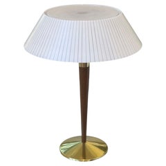 Gerald Thurston, Teca, Latón, Plástico, Lámpara de mesa, EE.UU., Años 60