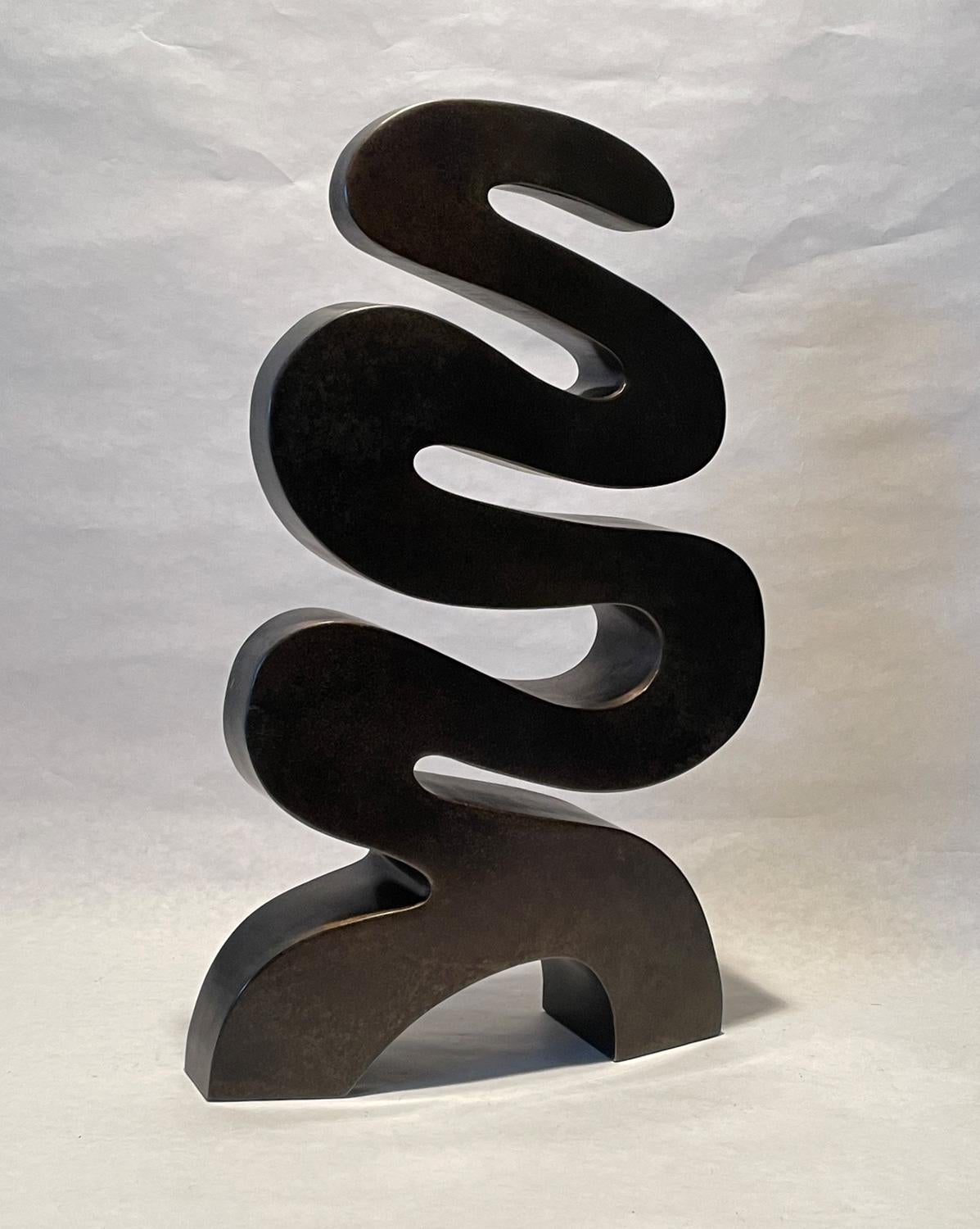 Gerard Tsutakawa Abstract Sculpture - "Molasses" unique bronze sculpture