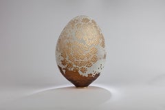 Gérald Vatrin "Ombelle", blown glass sculpture floral motives