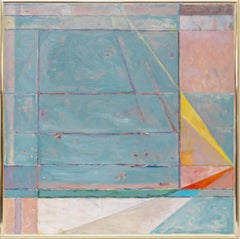 Geraldine Stuheit "Anrichten & Segel" 1986 Abstraktes geometrisches Ölgemälde