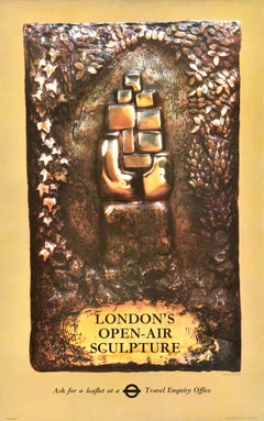 Original Vintage Travel Poster Open Air Sculpture London Transport Underground